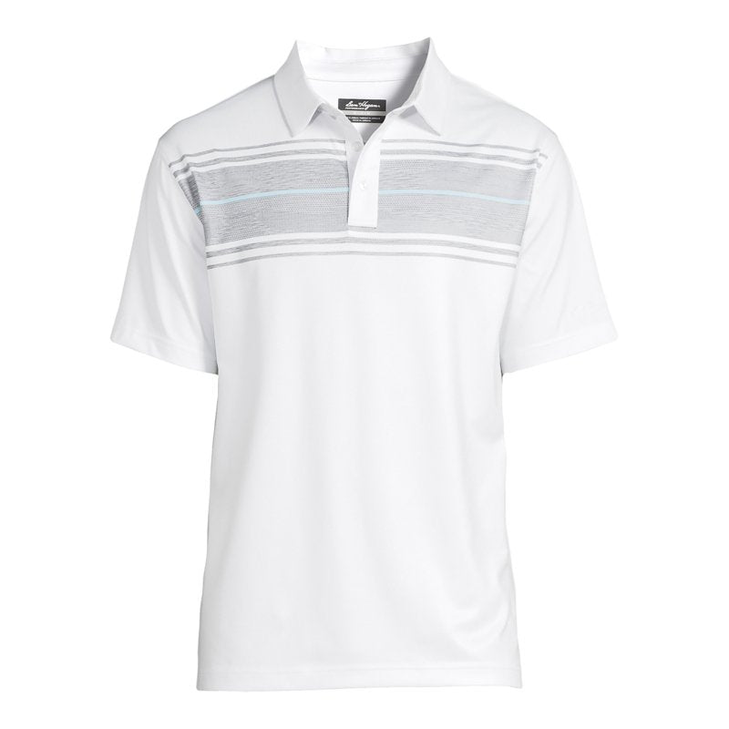 Ben Hogan Men's Performance Short Sleeve Printed Golf Polo Shirt - White Textured Print, Size S