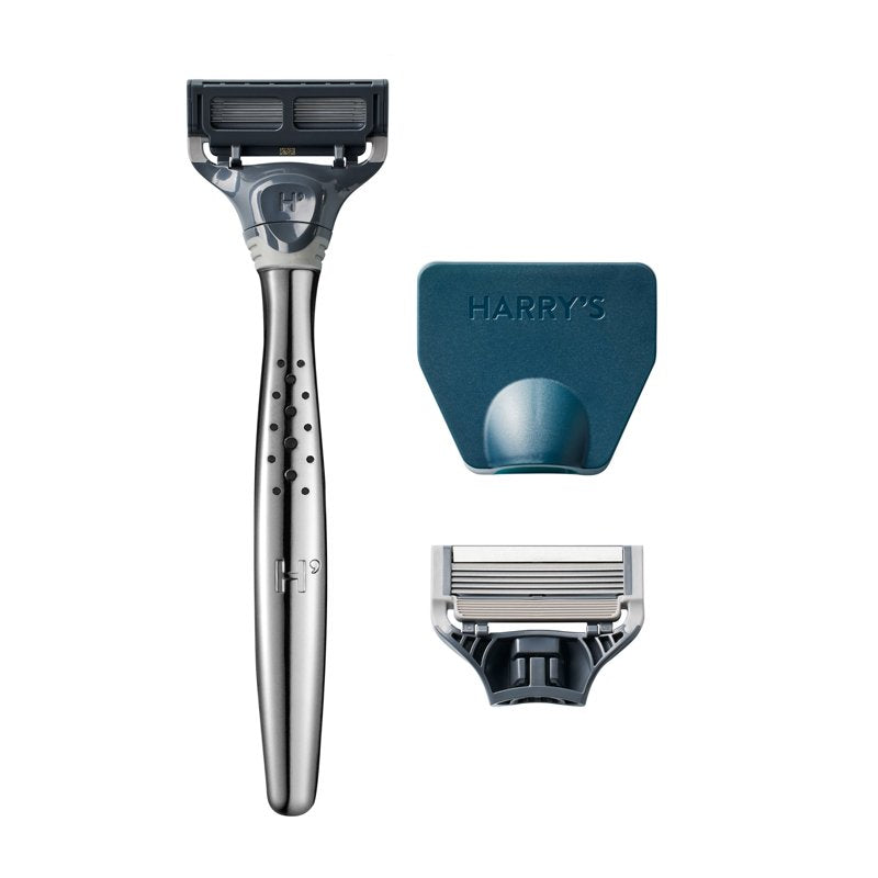 Men's Razor with Metal Handle & Blade Refills - Close & Comfortable Shave