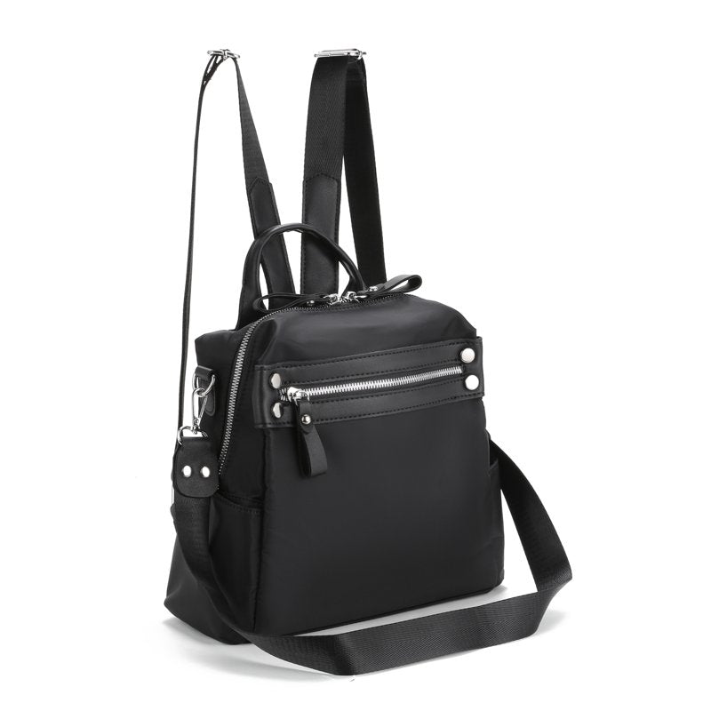 Women's Nylon Backpack with Multiple Pockets - Large Capacity, Adjustable Straps