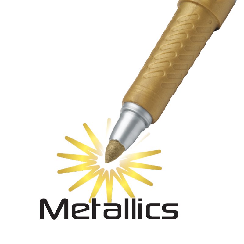 Metallic Permanent Markers Fine Point 8-Color Set - Waterproof & Quick-Drying