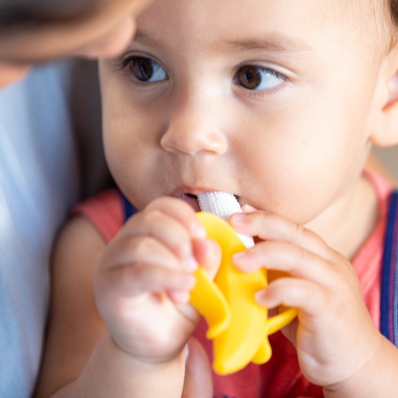 Baby Silicone Banana Massaging Toothbrush for Gums and Teeth
