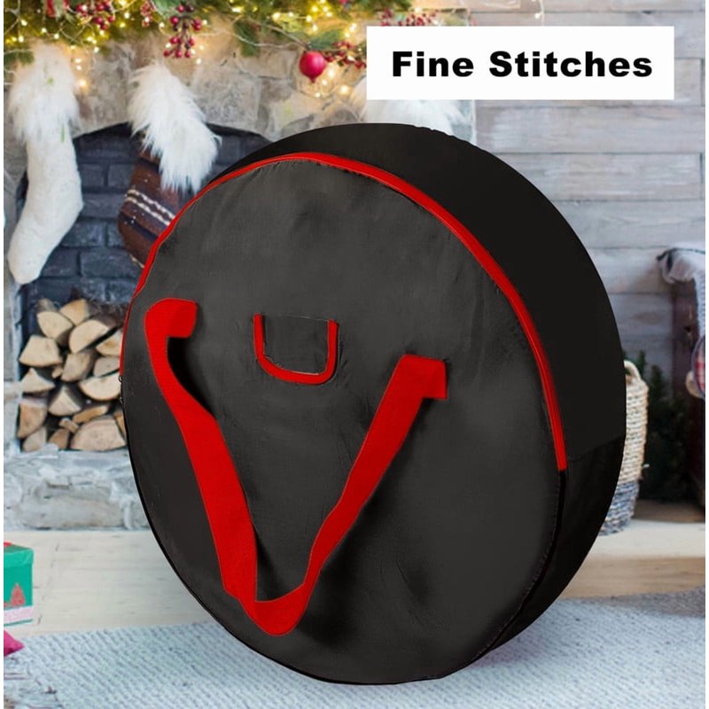 Heavy-Duty Christmas Wreath Storage Bag with Handles & Zippers - Seasonal Organizer