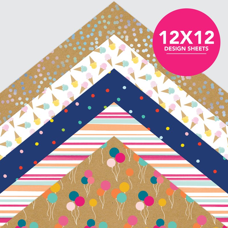 Celebrations Scrapbook Paper Set - 12x12 Inch, 50 Sheets, Party & Craft Decor