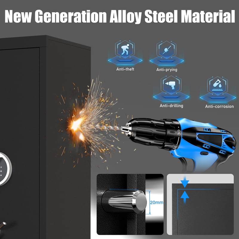 Large Gun Safe with Multiple Unlock Methods - 25-40 Capacity Security Cabinet