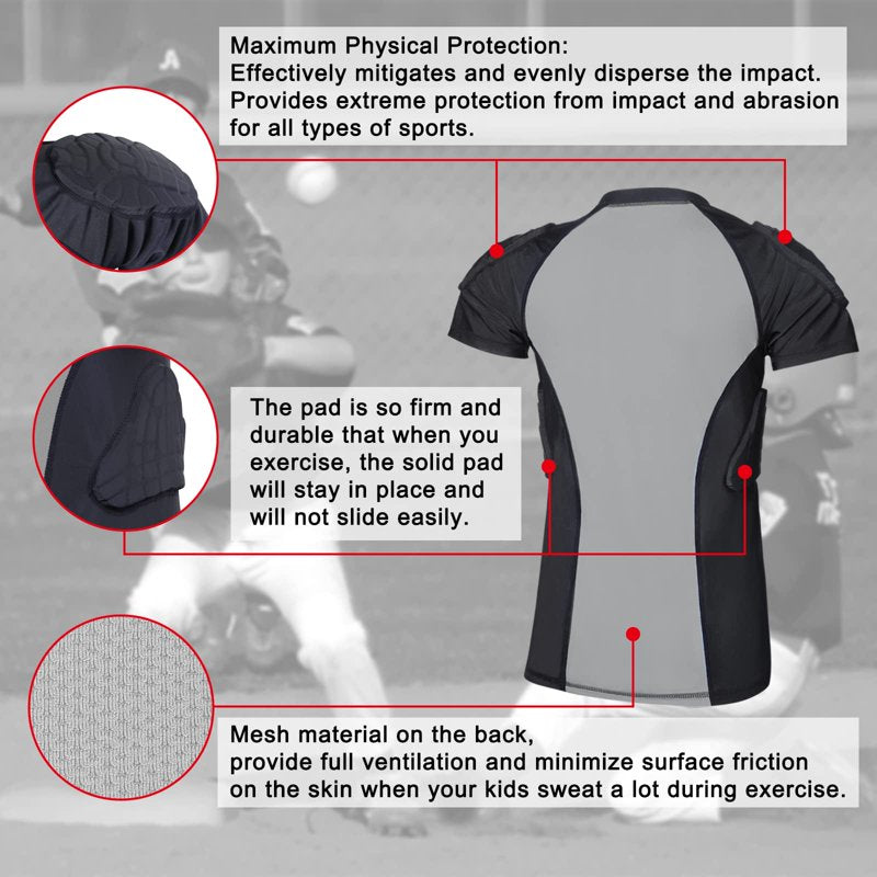 Youth Padded Football Rib Protector Chest Guard for Rugby Baseball Soccer