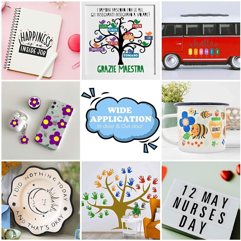Permanent Adhesive Vinyl Rolls 12 Pack - Craft Sign Making & Decor