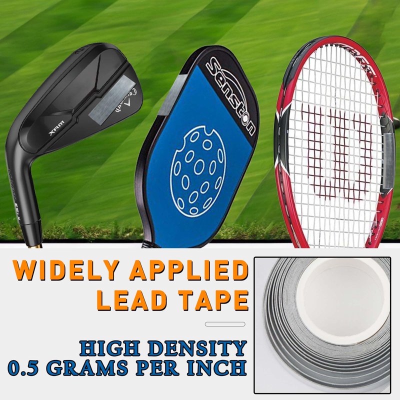 1/2in x 100in Lead Tape for Swing Weight - 0.5 g/inch Adhesive Tape for Golf Tennis Pickleball