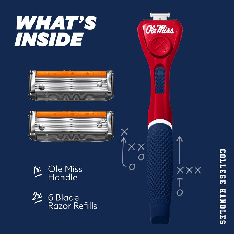 6-Blade Razor Starter Set with School Colors - Men's Shaving Kit