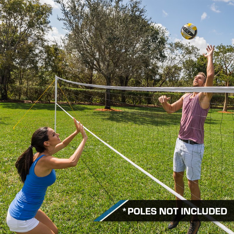32ft x 3ft Volleyball Net with Heavy-Duty Tarpaulin Top - Indoor & Outdoor Use