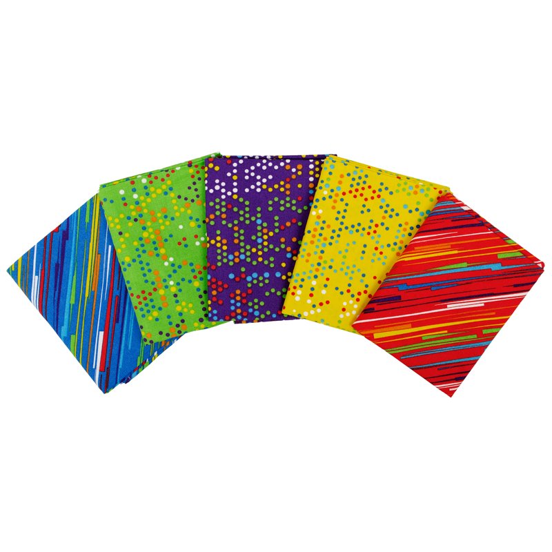 Primary Colors Cotton Fabric Bundle - Precut 18x21 Inches, 5 Pack