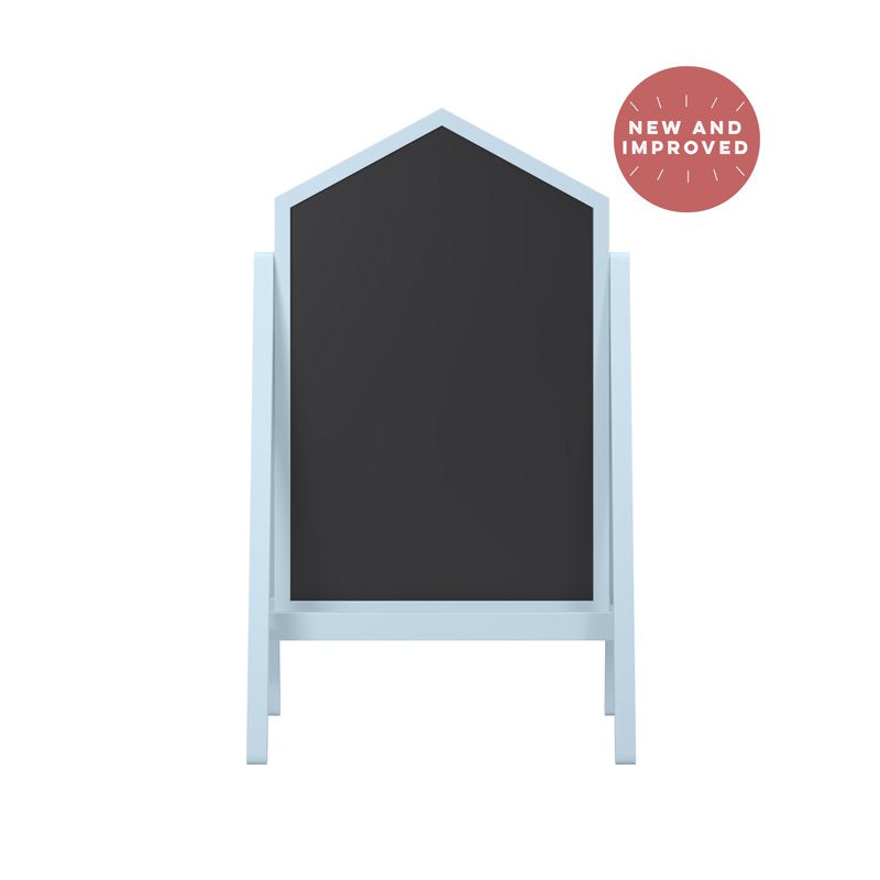 Kids Classroom Easel with Chalkboard & Dry Erase Surface - Blue Double Sided Art Station