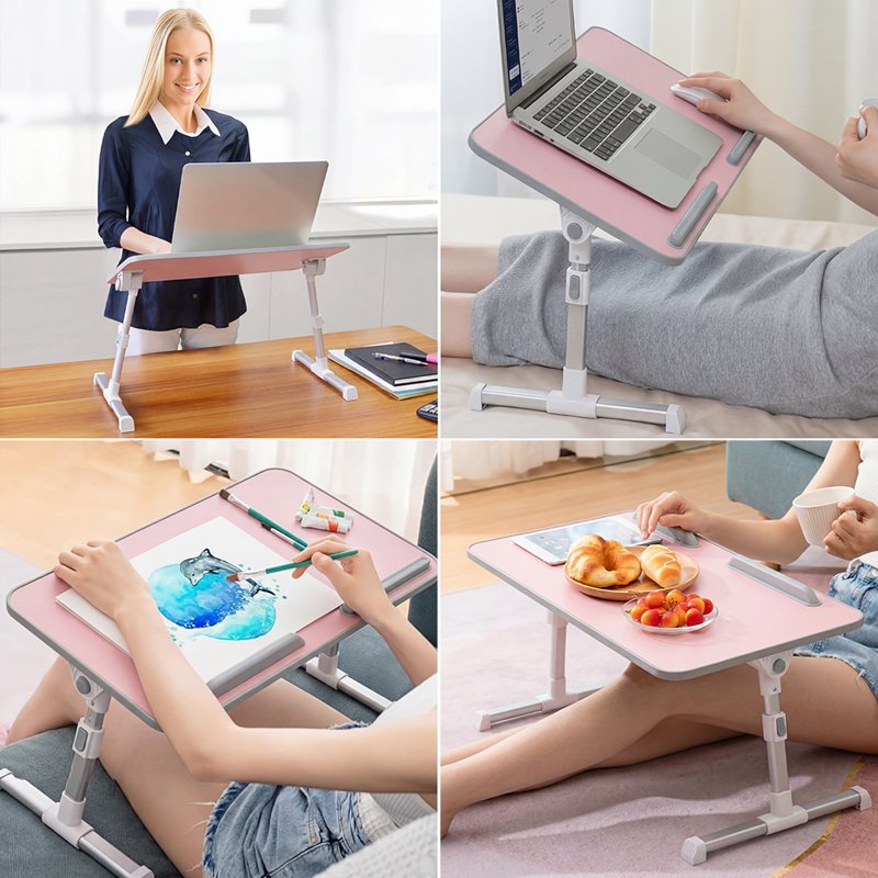 Cowin Adjustable Laptop Desk Table – Foldable Lap Desk 23.62" x 13.4" (Pink) – Variation