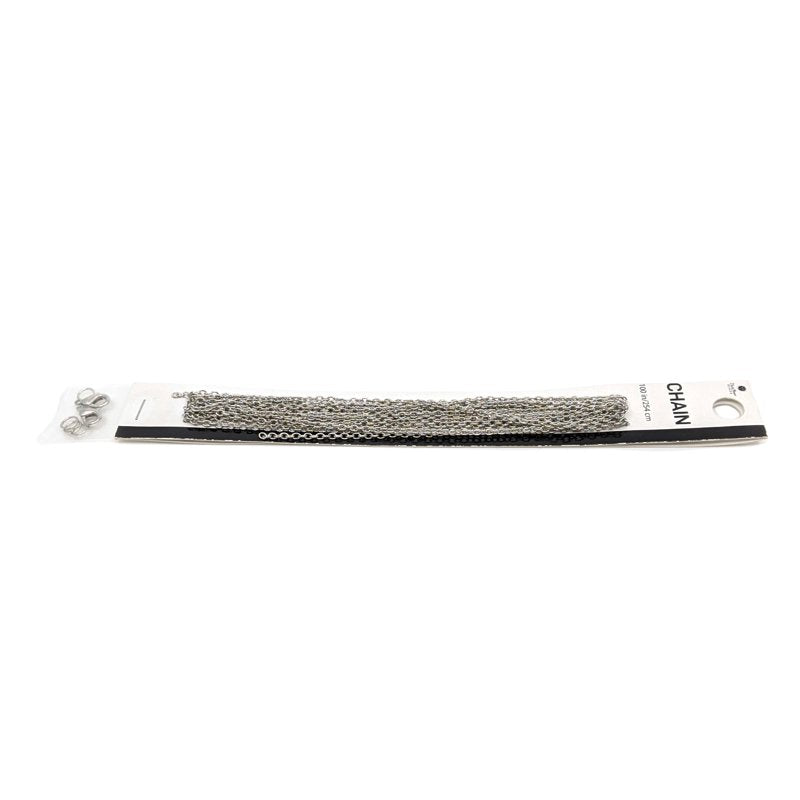 Jewelry Making Silver Metal Oval Cable Chain 100 Inches - 3 Pack