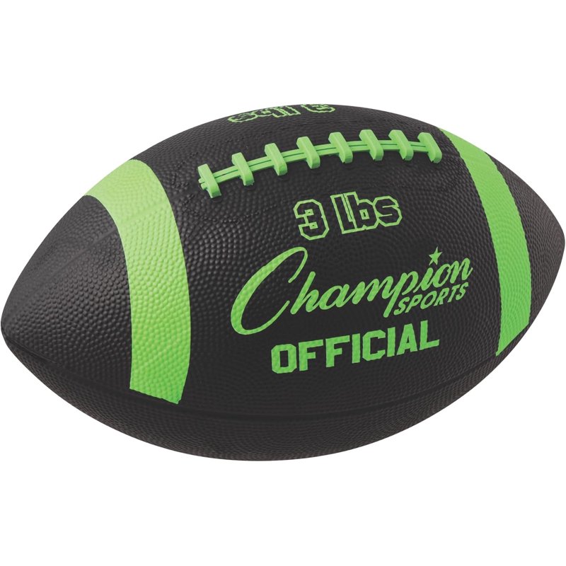 Weighted Football Trainer 3lb - Official Size, Green/Black for Arm Strength & Passing