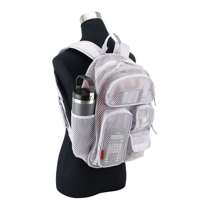 Unisex 16-Inch Mesh Cargo Backpack with Multiple Pockets & Hydration Features
