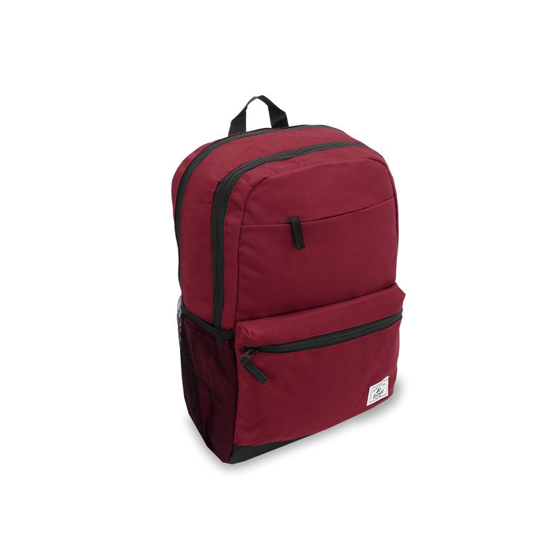 Unisex Modern Laptop Backpack with Multiple Compartments - Burgundy