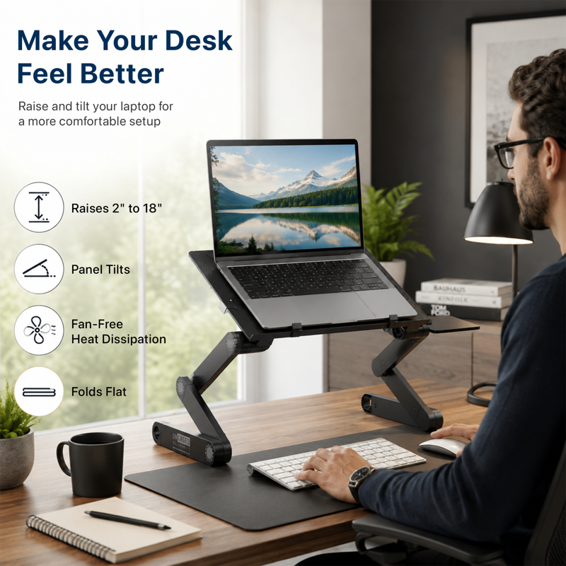 Adjustable Laptop Stand and Lap Desk with Mouse Pad for Bed Couch Desk