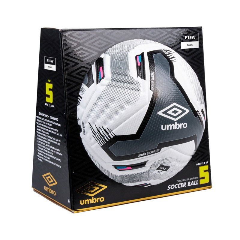 (4 Pack) Umbro Disruptor Soccer Ball Size 5 – FIFA Basic Approved, Ages 13+