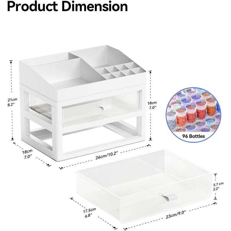 Diamond Painting Drill Storage Organizer with Stackable Bead Containers - Multiple Sizes
