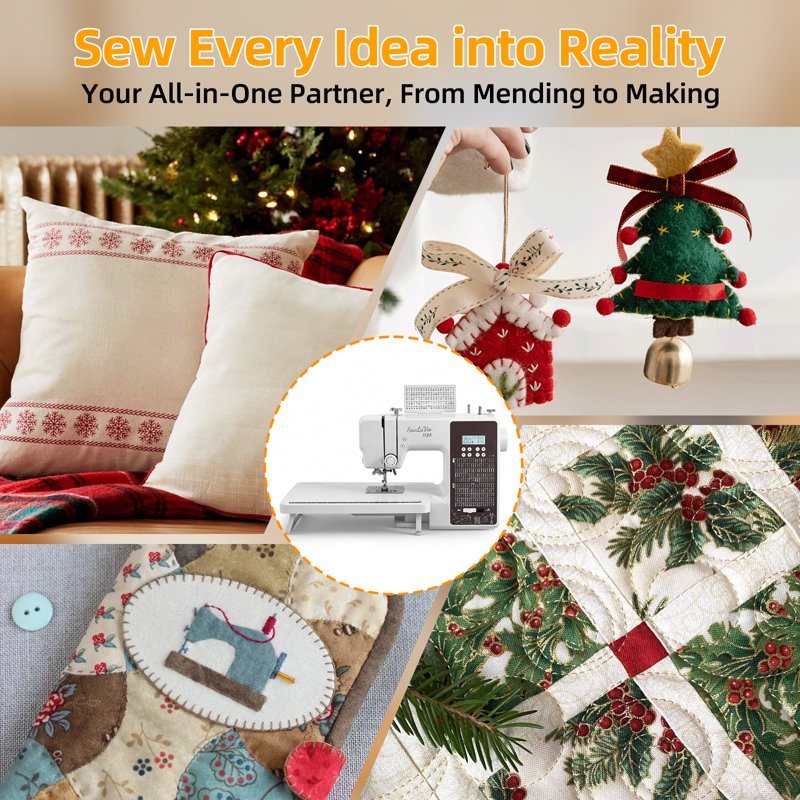 Computerized Sewing Machine with 300 Stitches & Wide Extension Table