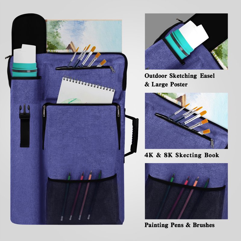 Artist Backpack for 18x24 Artworks and Supplies - Waterproof, Multi-Compartment