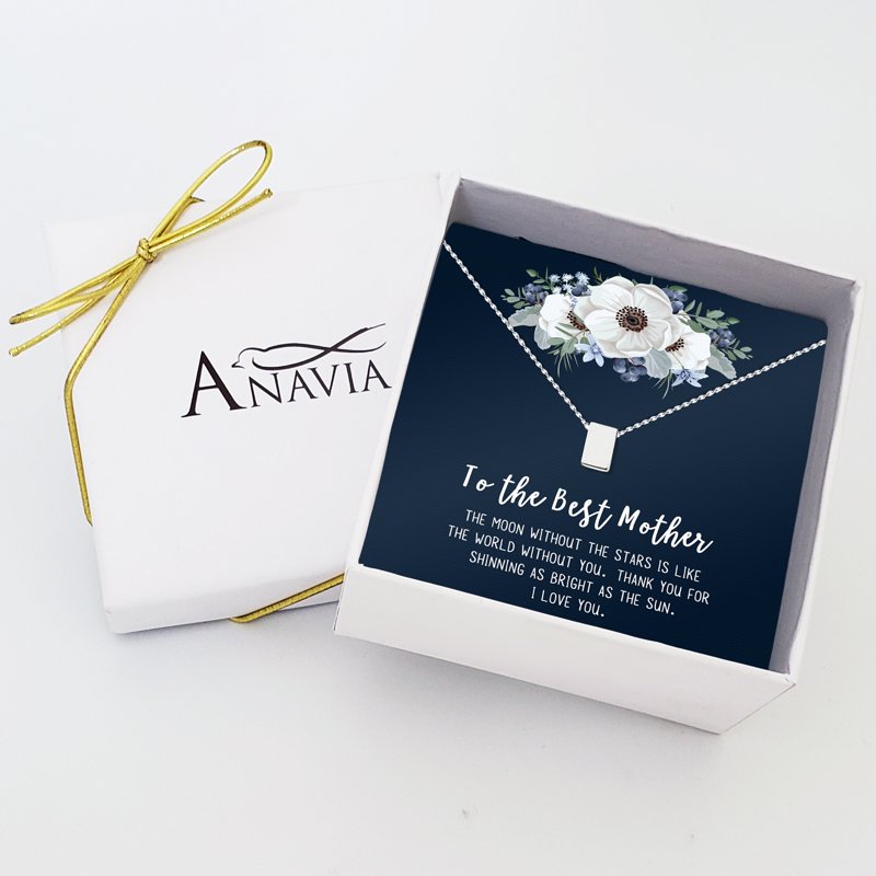 Mother's Day Necklace Gift Set with Card - Silver, Gold, Rose Gold Options