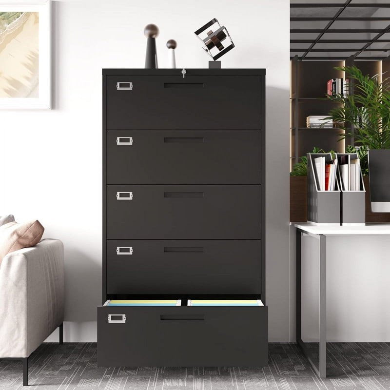 5 Drawer Lockable Metal File Cabinet for Home Office & Business