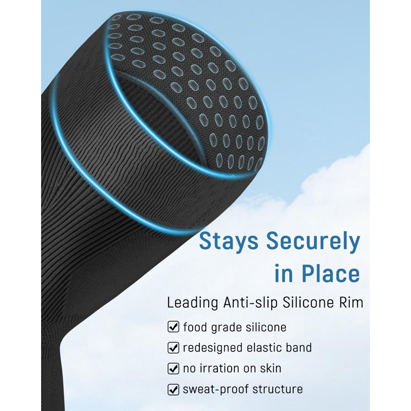 Full Leg Compression Sleeve for Athletic Recovery and Support, Fits Thigh, Knee & Calf
