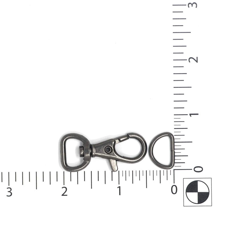 Gunmetal Swivel Hook & D-Ring Set for Crafts and Bags, 12 Pack