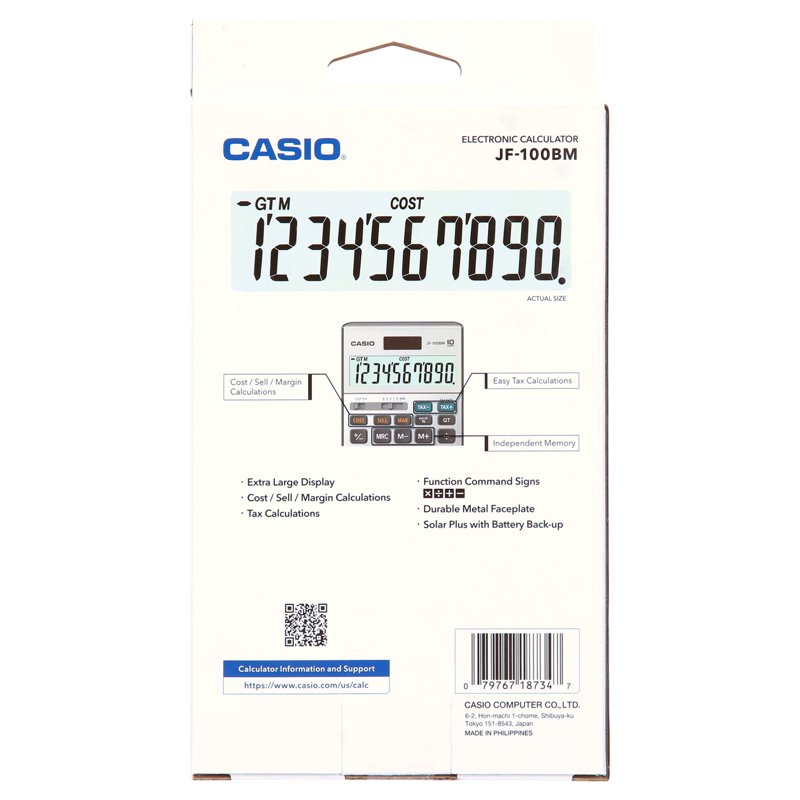 Solar Desktop Calculator with Large Display & Tax Functions