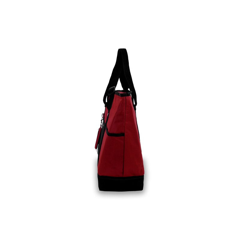 Unisex Deluxe Shopping Tote Bag with Water Bottle Holder and Bottom Compartment