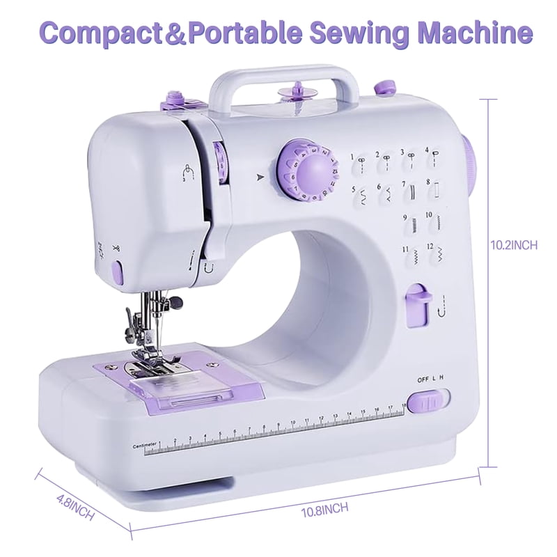 Portable Sewing Machine for Beginners with 12 Stitches, Compact & Lightweight