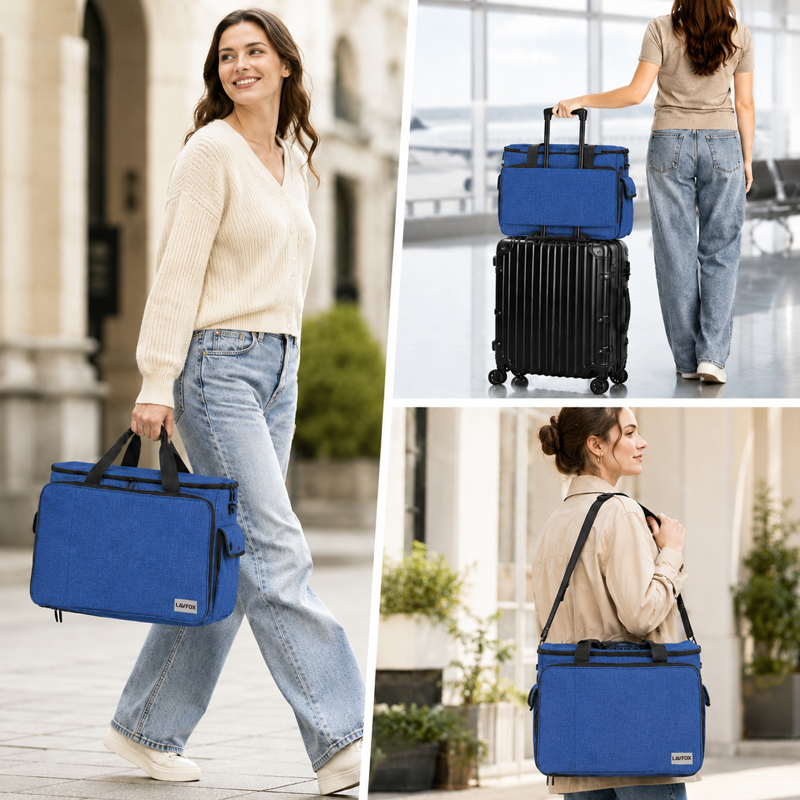 Portable Sewing Machine Carrying Case with Shoulder Strap - Water-Resistant, Padded Storage Bag