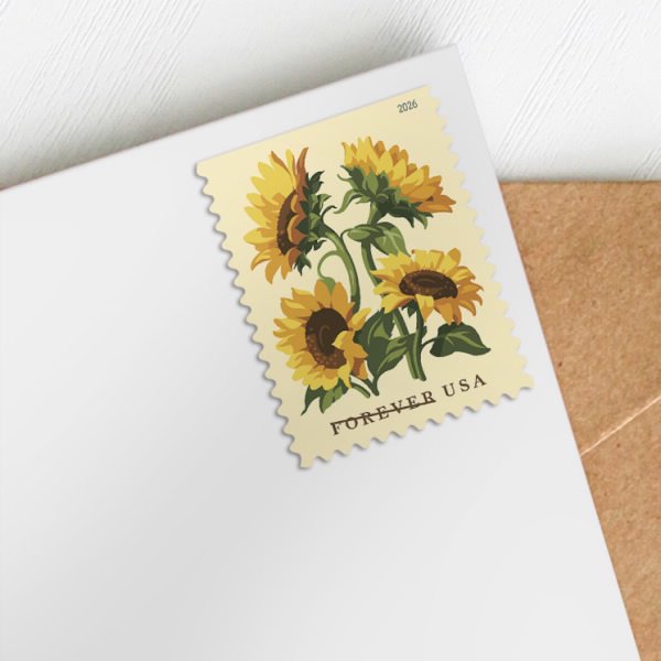 Sunflowers USPS Forever Postage Stamp Book of 20 - First Class Mail