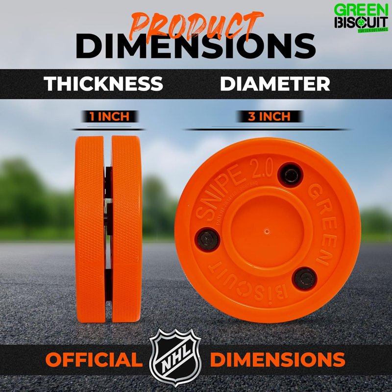 Off Ice Hockey Puck Set for Street & Training - 2 Pack, Durable Plastic