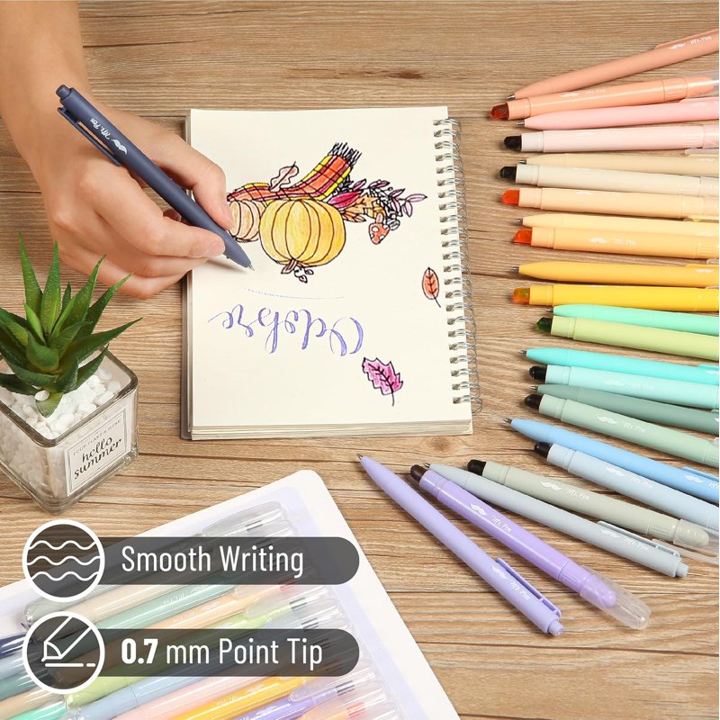 Bible Highlighter and Gel Pen Set, 24 Pack – No Bleed, Serene Colors