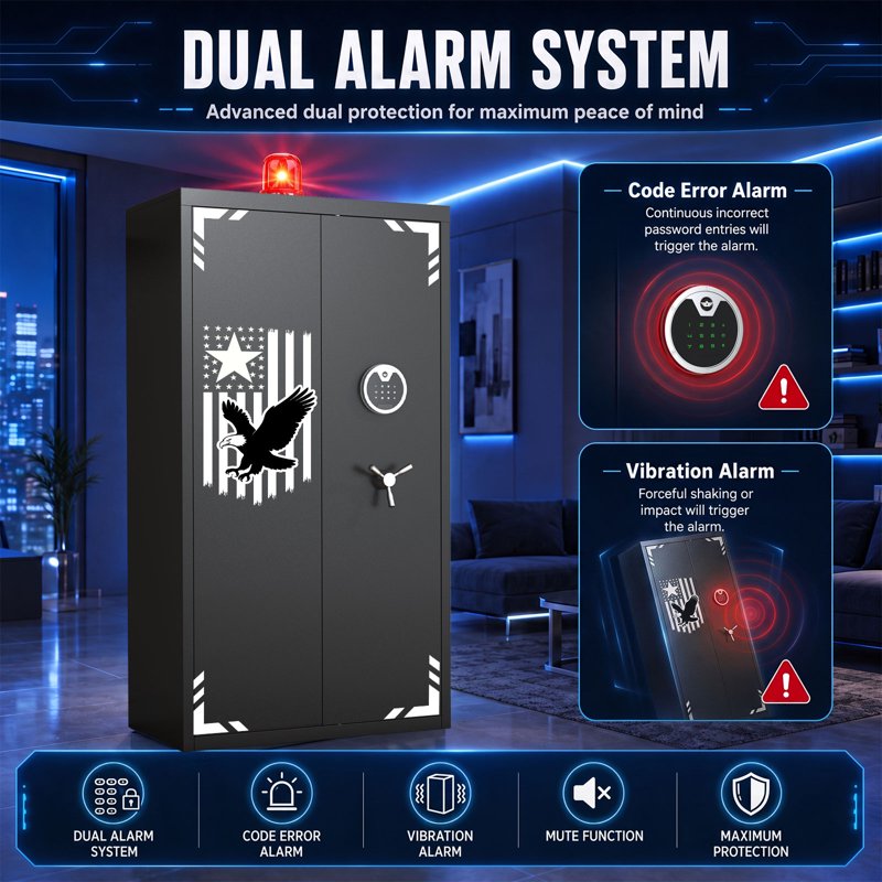 Large Steel Security Safe with Digital Touch Keypad & Double Doors