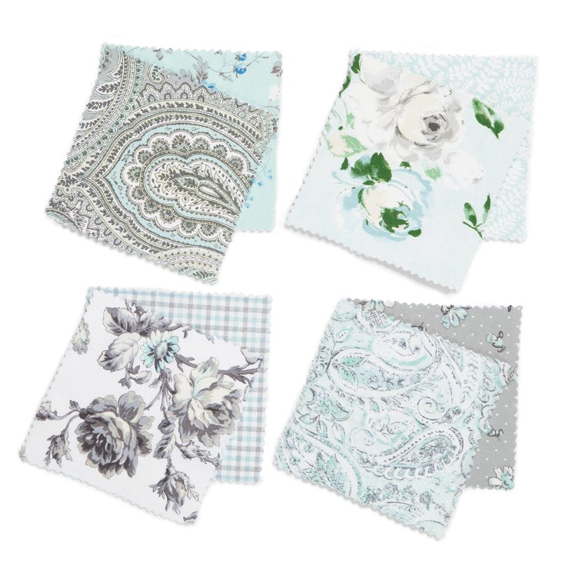 2 Pack Paisley Dew Grey Cotton Fabric for Quilting & Sewing, 44 Inches Wide