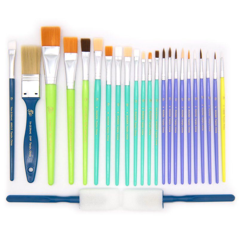 25-Piece Assorted Craft Paint Brush Set for Art & Craft Projects