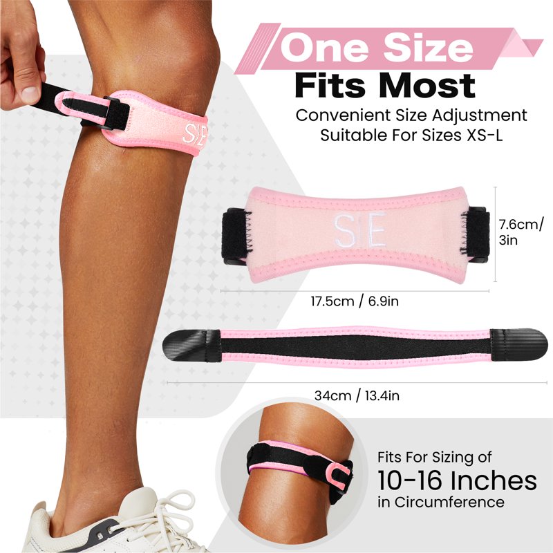 Adjustable Knee Support Strap for Pain Relief and Stability - 2 Pack