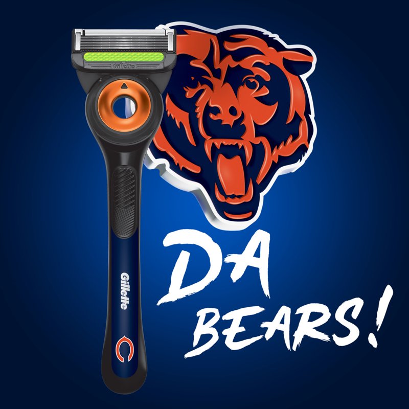 Gillette Labs Bears Gameday Razor Bundle with Blade Refills & Magnetic Stand