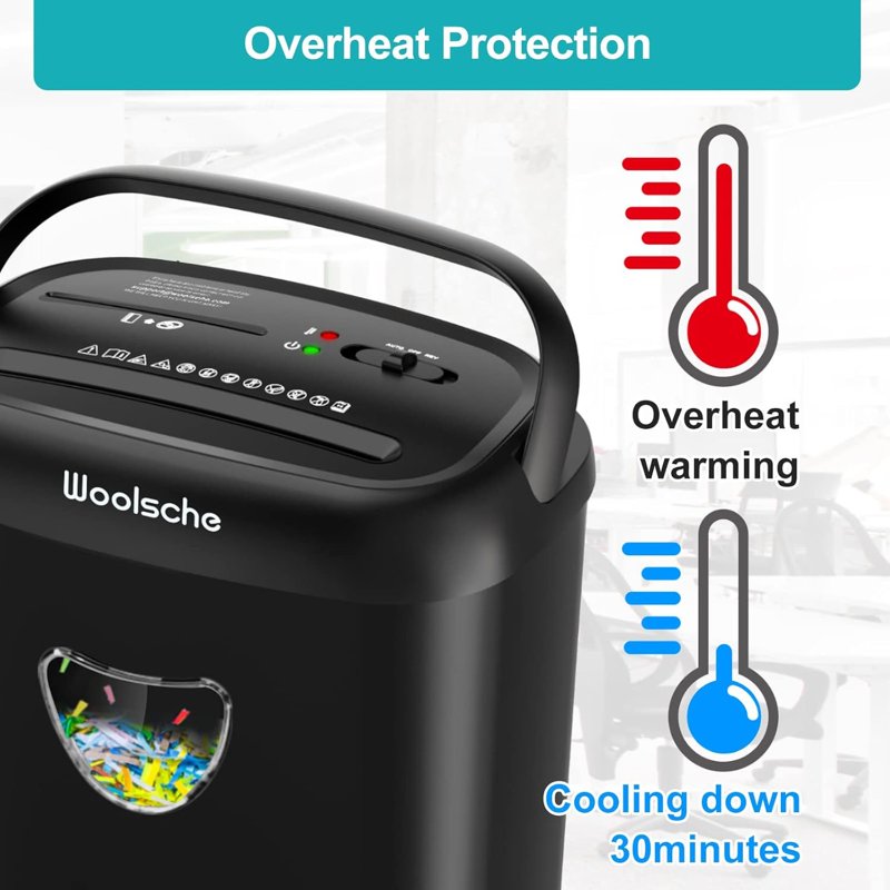 Heavy Duty Cross Cut Paper Shredder 14 Sheets Security Jam-Proof Office & Home
