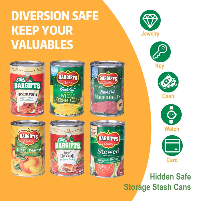 Fake Can Safe with Secret Compartment Discreet Storage for Valuables - Corn