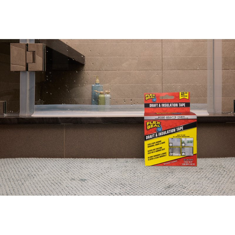 Clear Draft and Insulation Tape - 2" x 16' Weatherproof Sealing Tape