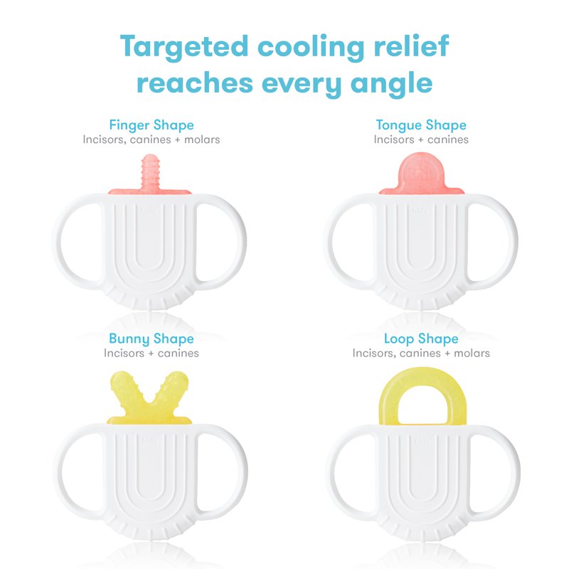 Baby Teething Toy Set with Stay-Warm Handle and Double-Sided Silicone Massagers — 2 Pack