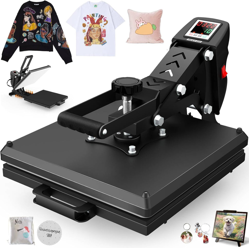 15x15 Clamshell Heat Press Machine with Slide-Out Design for Sublimation Transfers