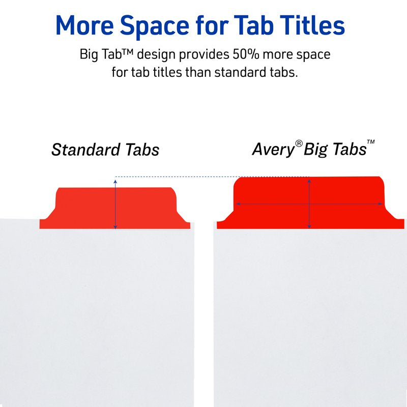 Big Tab Write & Erase Binder Dividers - 6-Pack, Reusable Color Tabs, 30 Count