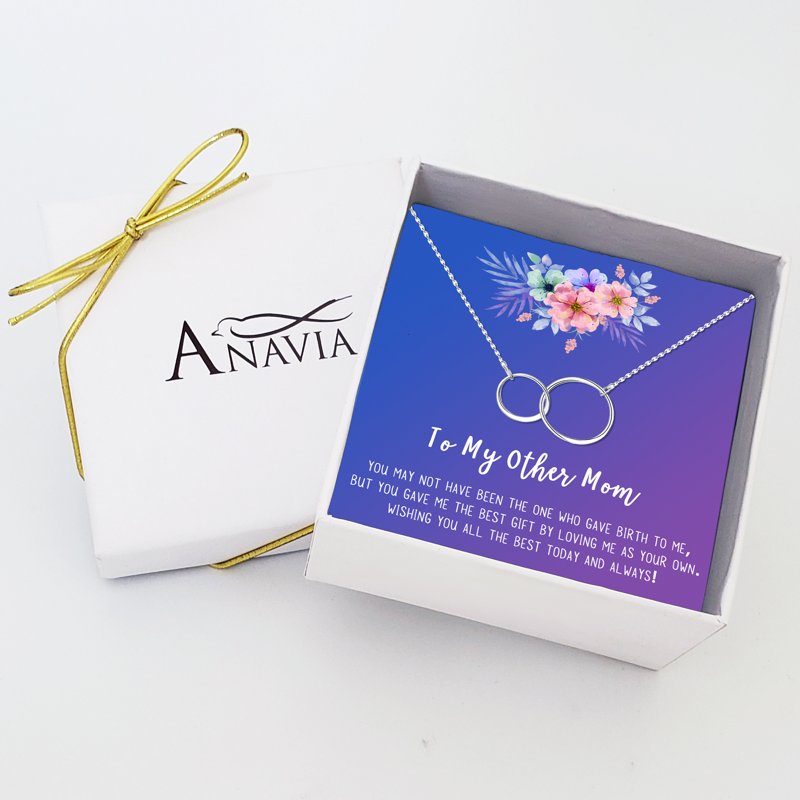 Mother's Day Necklace for Step Mom - Heart & Infinity Pendant Gift for Her