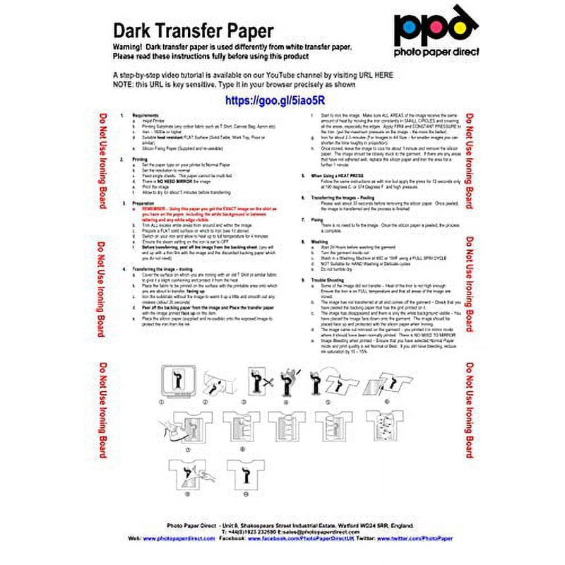 Premium Inkjet Iron-On Transfer Paper for Dark Fabrics - 8.5x11 Inches, Multi-Pack