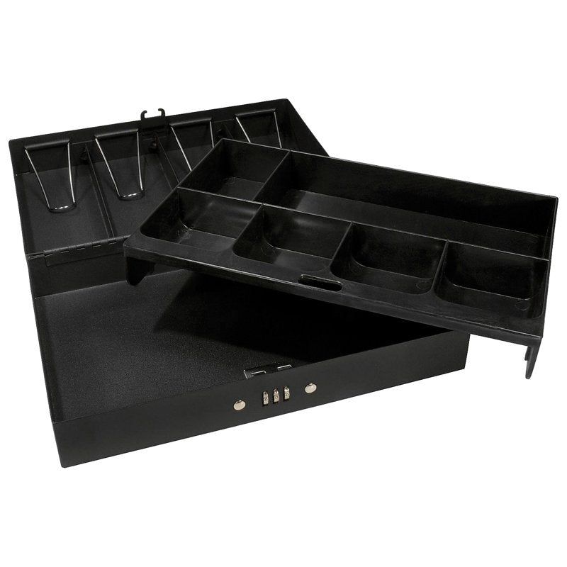 Cash Box with 6 Compartment Tray and Money Clip - Secure, Durable, Portable Storage